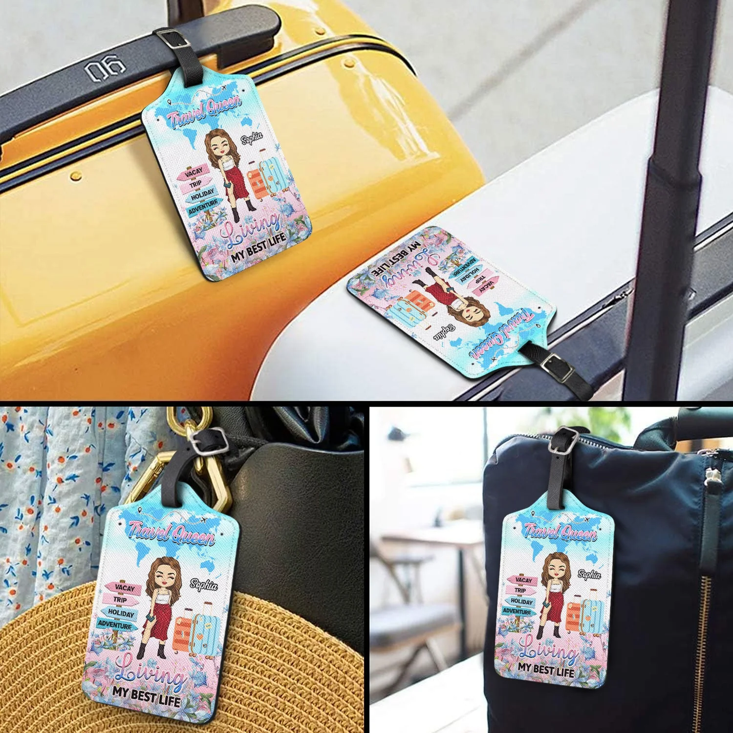 Travel Queen - Gift For Traveling Lovers - Personalized Luggage Tag - Image 3