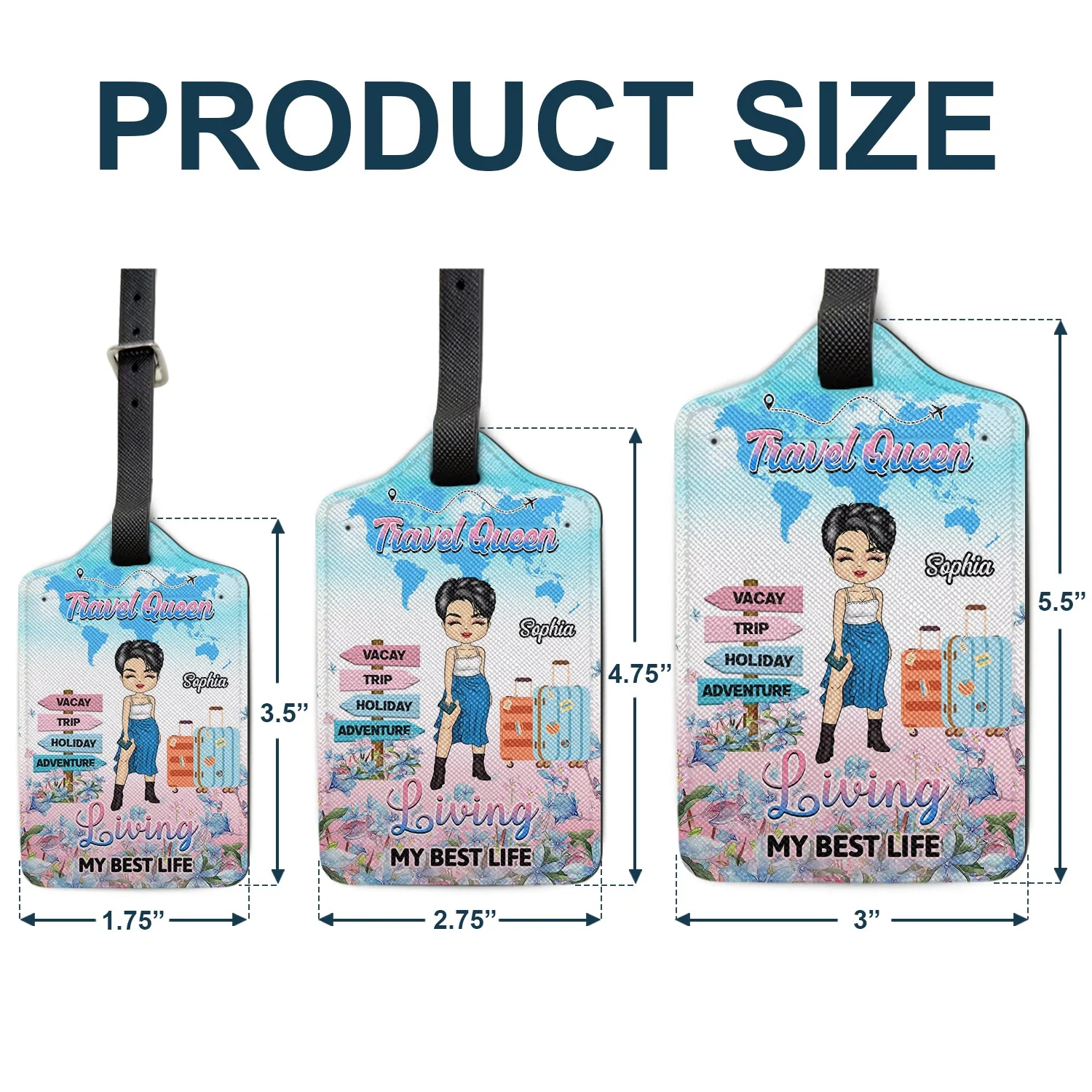 Travel Queen - Gift For Traveling Lovers - Personalized Luggage Tag - Image 5