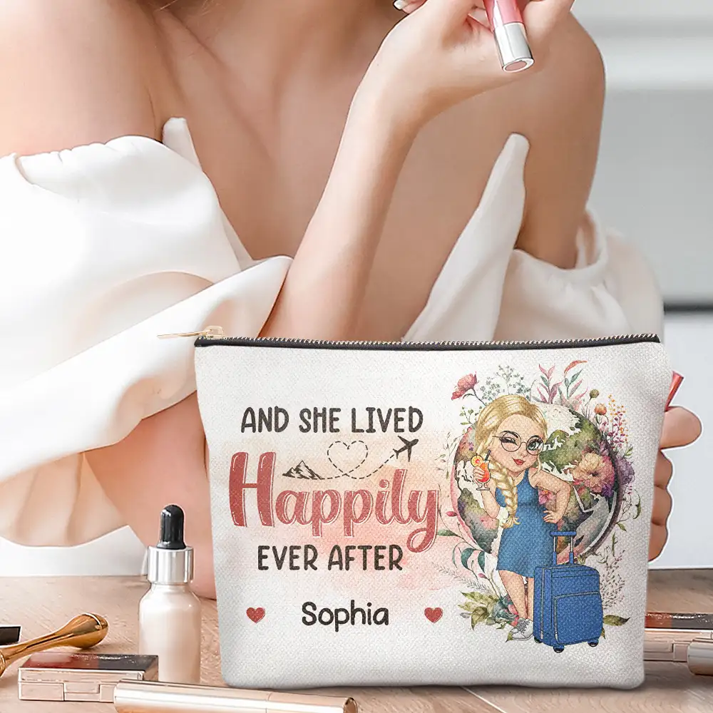 Travel The World - Personalized Cosmetic Bag - Image 2