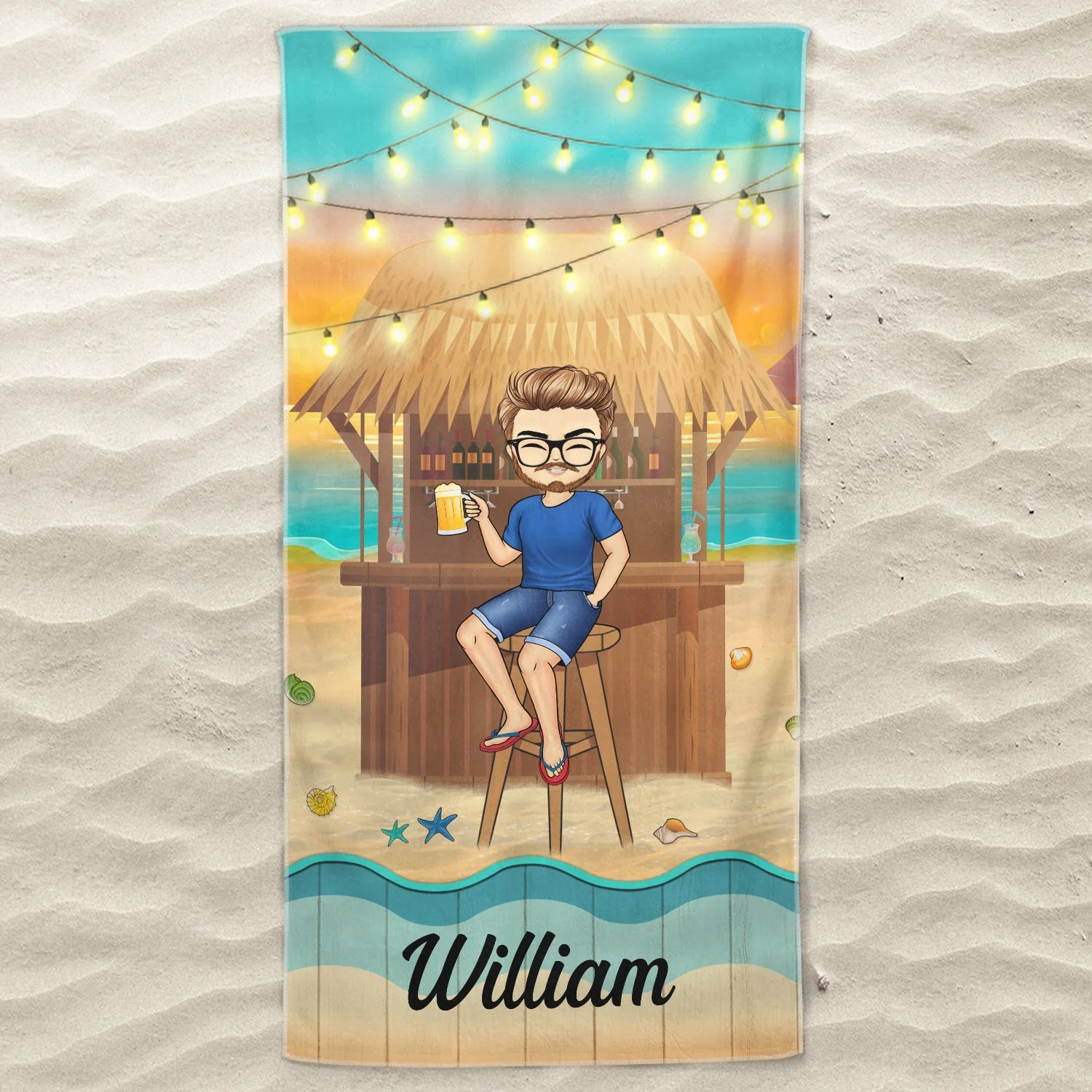 Traveling Beach Bar Poolside Swimming Picnic Vacation - Birthday, Funny Gift For Her, Him, Besties, Family - Personalized Custom Beach Towel - Image 3