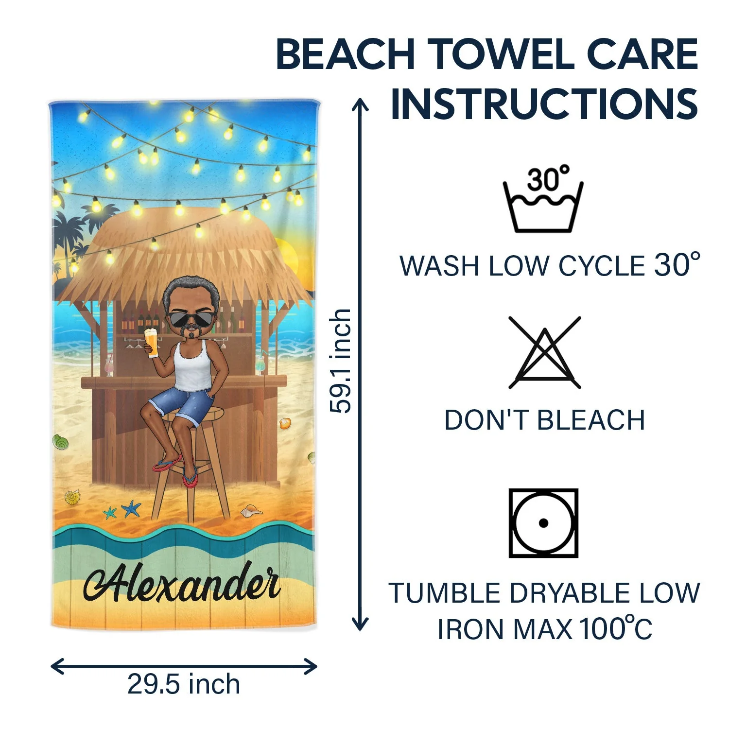 Traveling Beach Bar Poolside Swimming Picnic Vacation - Birthday, Funny Gift For Her, Him, Besties, Family - Personalized Custom Beach Towel - Image 6