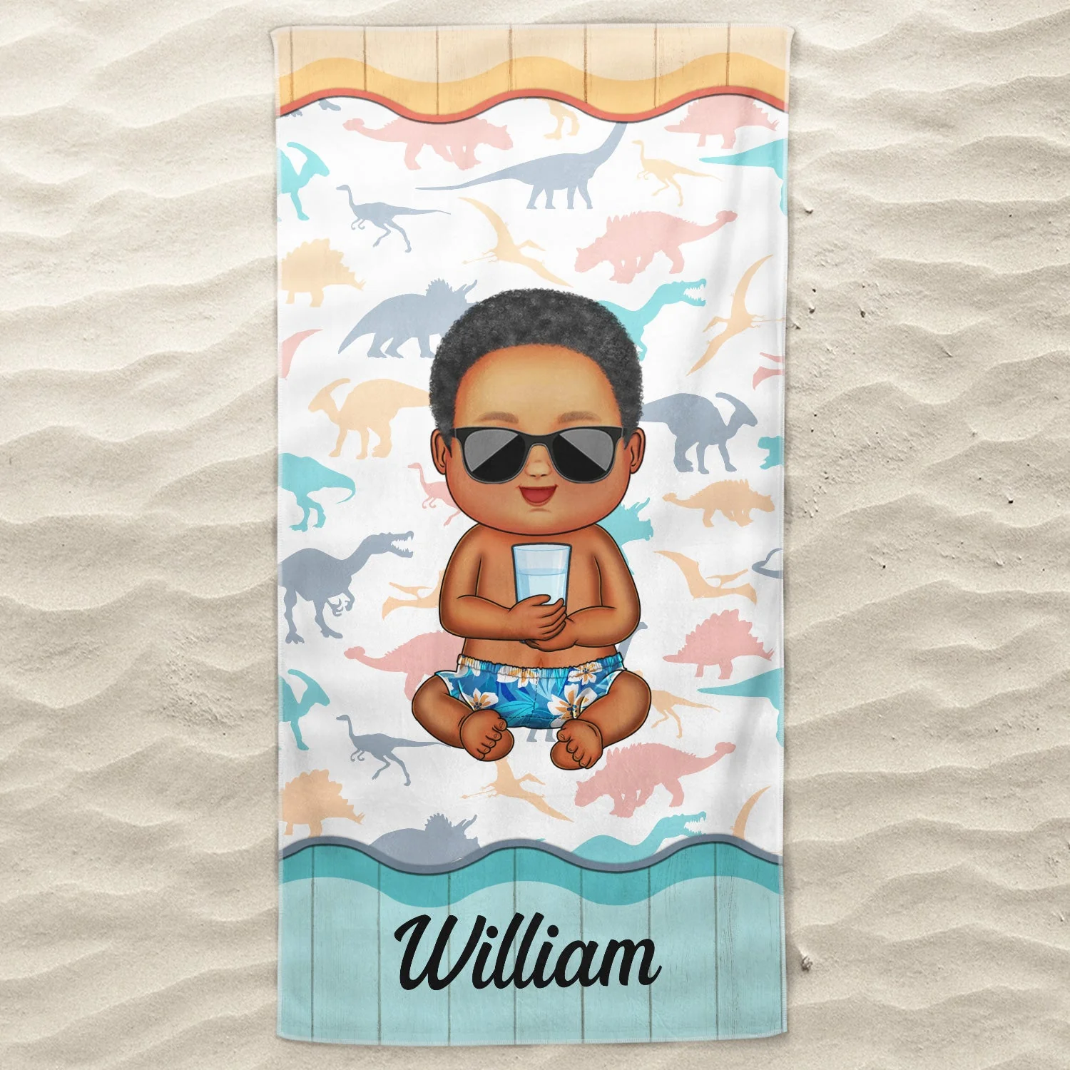 Traveling Beach Poolside Swimming Picnic Vacation - Birthday, Funny Gift Couples, Parents, Family, Kids - Personalized Custom Beach Towel - Image 3