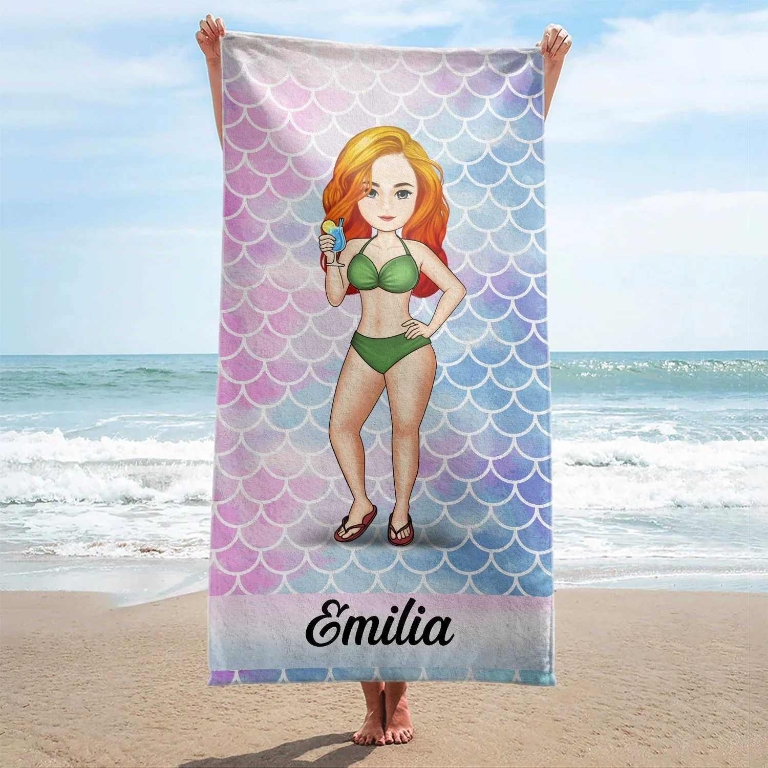 Traveling Beach Poolside Swimming Picnic Vacation - Birthday, Funny Gift For Her, Him, Besties, Family - Personalized Custom Beach Towel - Image 2