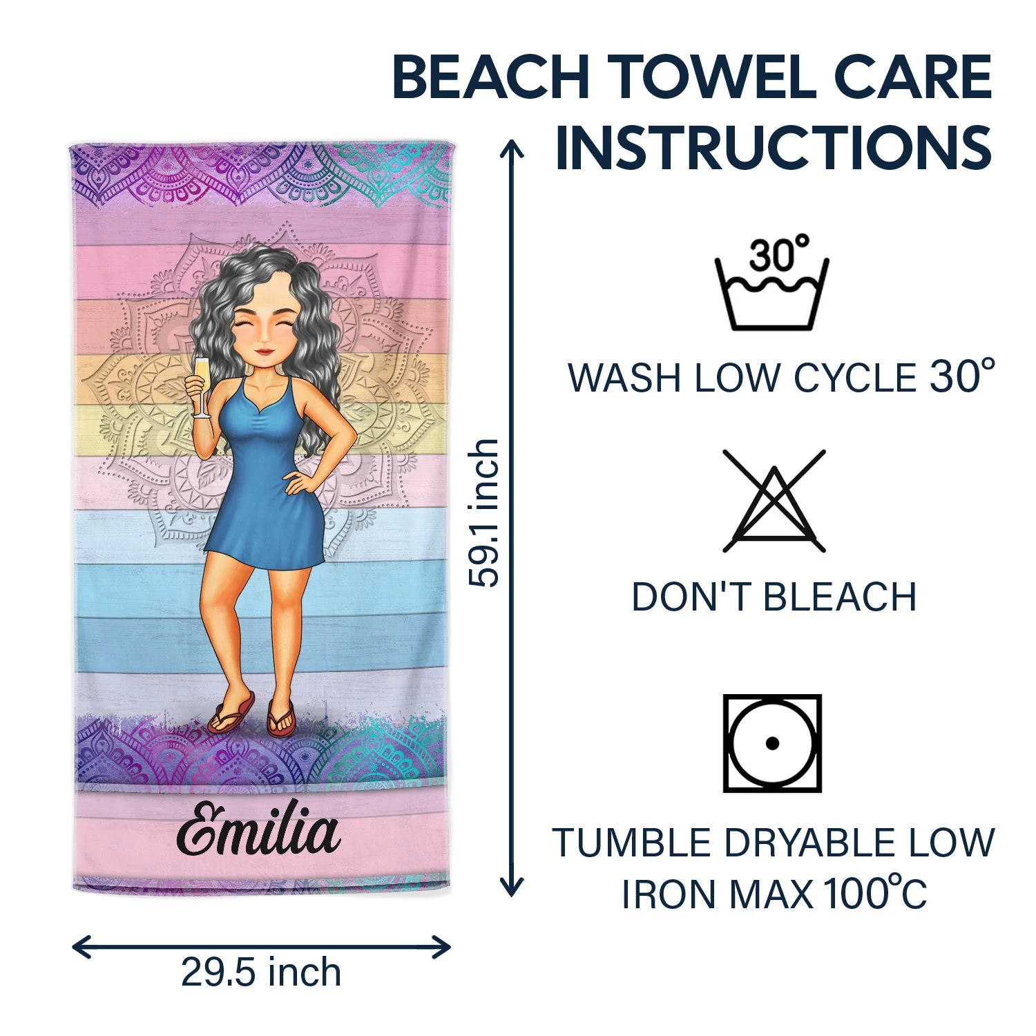 Traveling Beach Poolside Swimming Picnic Vacation - Birthday, Funny Gift For Her, Him, Besties, Family - Personalized Custom Beach Towel - Image 6