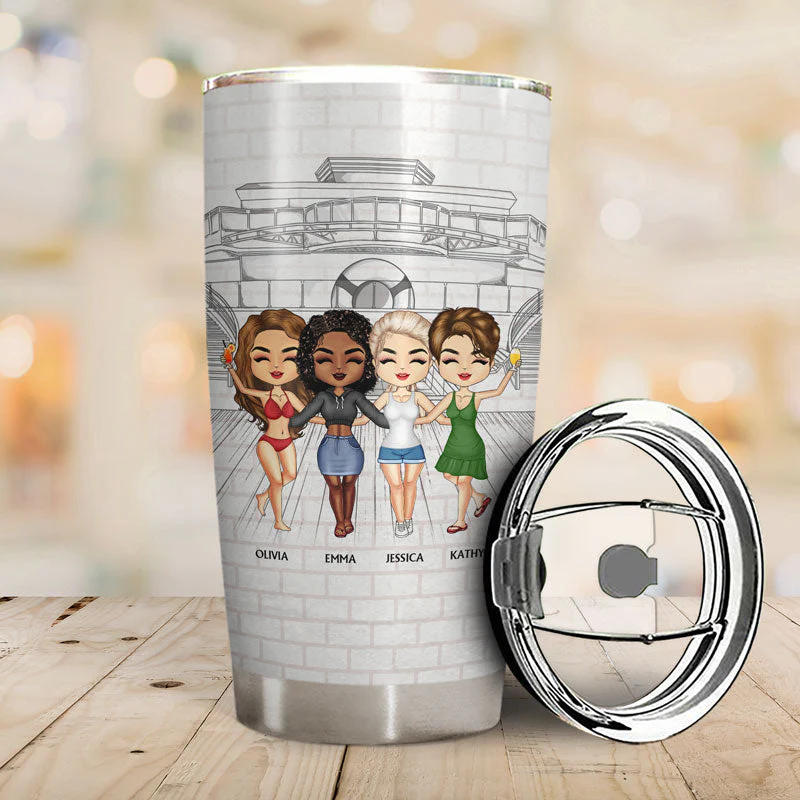 Traveling Best Friends Life Is Better On A Cruise With Best Friends - Cruising Gift For BFF, Sisters - Personalized Custom Tumbler - Image 2