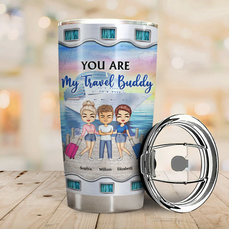 Traveling Best Friends Life Is Better On A Cruise With Best Friends - Gift For BFF, Sisters - Personalized Custom Tumbler - Image 2