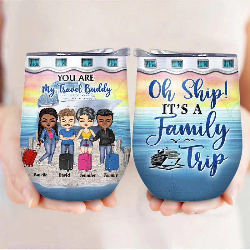 Traveling Best Friends Life Is Better On A Cruise With Best Friends - Gift For BFF, Sisters - Personalized Custom Wine Tumbler - Image 3