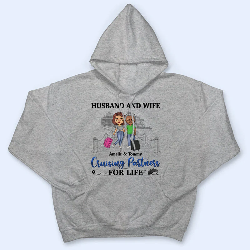 Traveling Couple Husband And Wife Cruising Partners For Life - Gift For Couples - Personalized Custom T Shirt - Image 4
