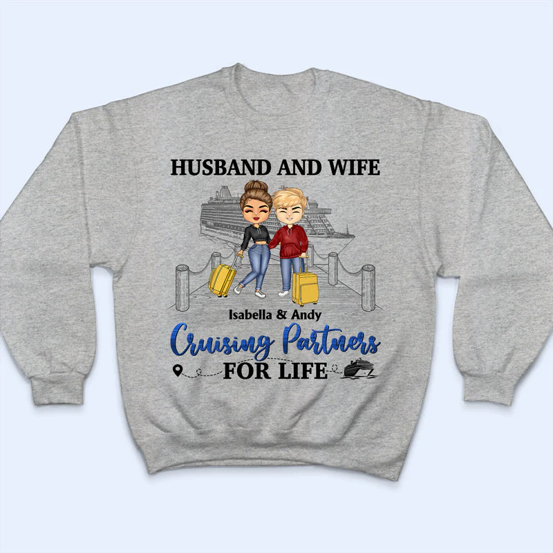Traveling Couple Husband And Wife Cruising Partners For Life - Gift For Couples - Personalized Custom T Shirt - Image 5