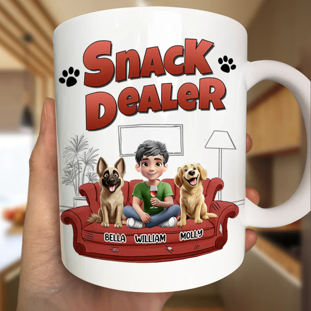 Treat Dealer 3D Effect Dogs - Personalized Mug - Image 3