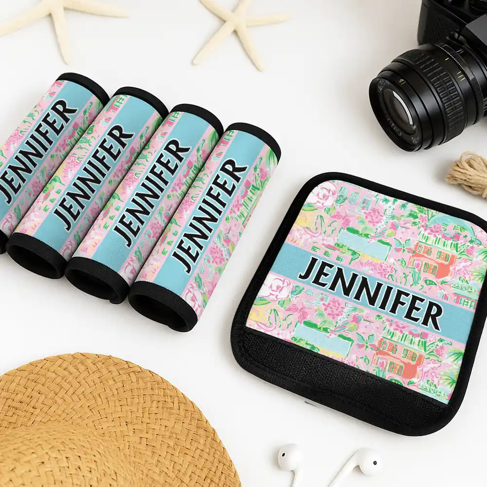 Tropical Pattern Name - Personalized Luggage Handle Wrap - Image 2
