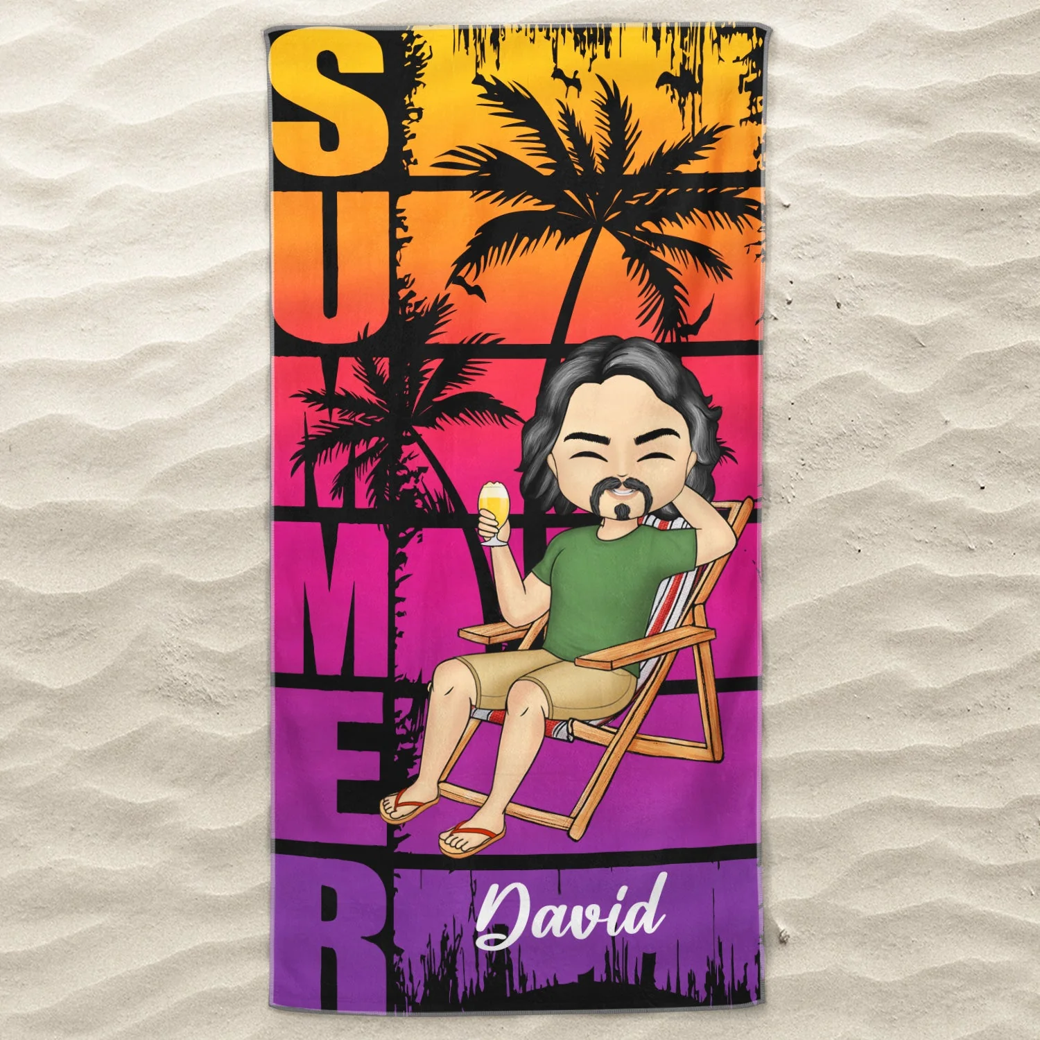 Tropical Sea Ocean Beach Pool Summer Vacation - Birthday Gift For Him, Her, Yourself, Girlfriend, Boyfriend, BFF Best Friends, Traveling Lovers - Personalized Custom Beach Towel - Image 3