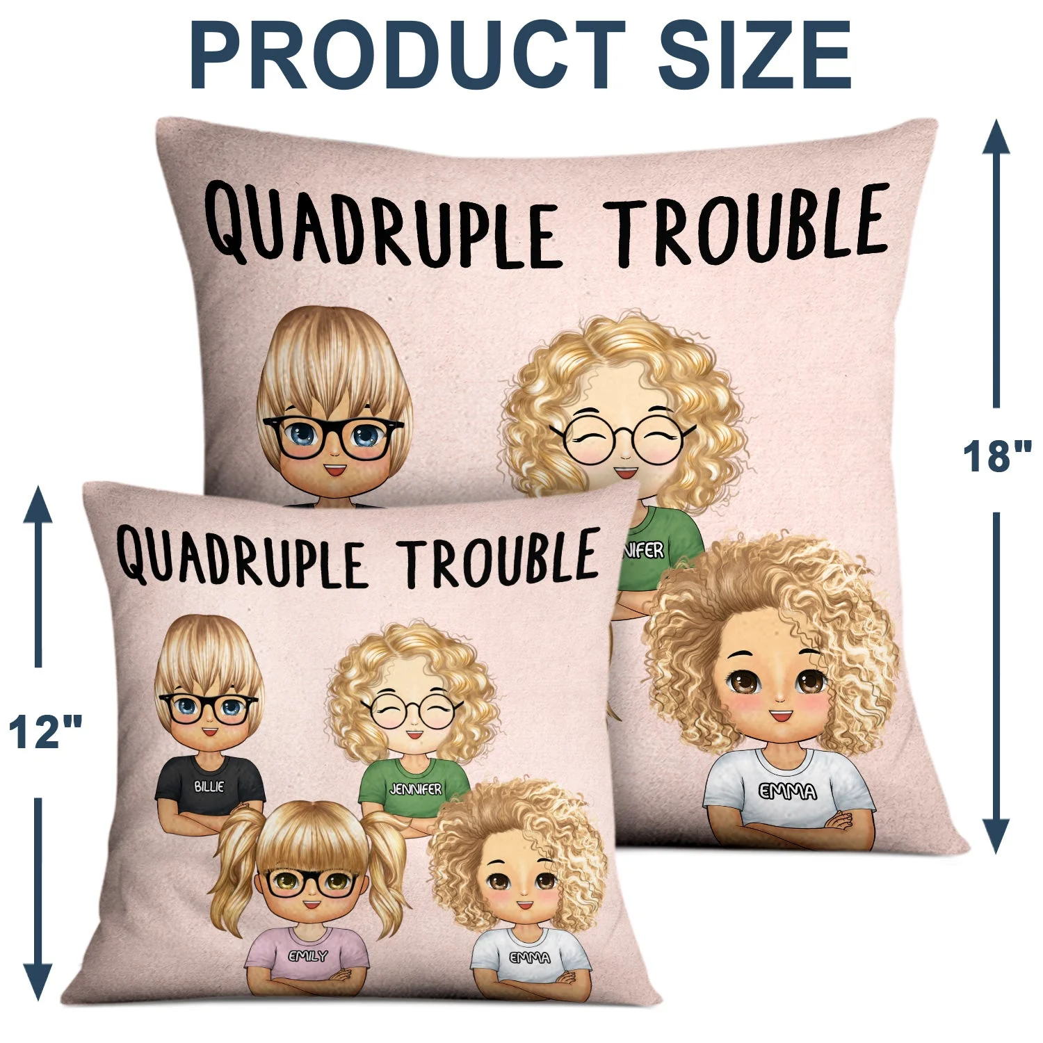 Trouble Maker - Birthday, Loving Gift For Daughter, Granddaughter, Son, Grandson, Kid, Grandkid, Family - Personalized Custom Pillow - Image 4
