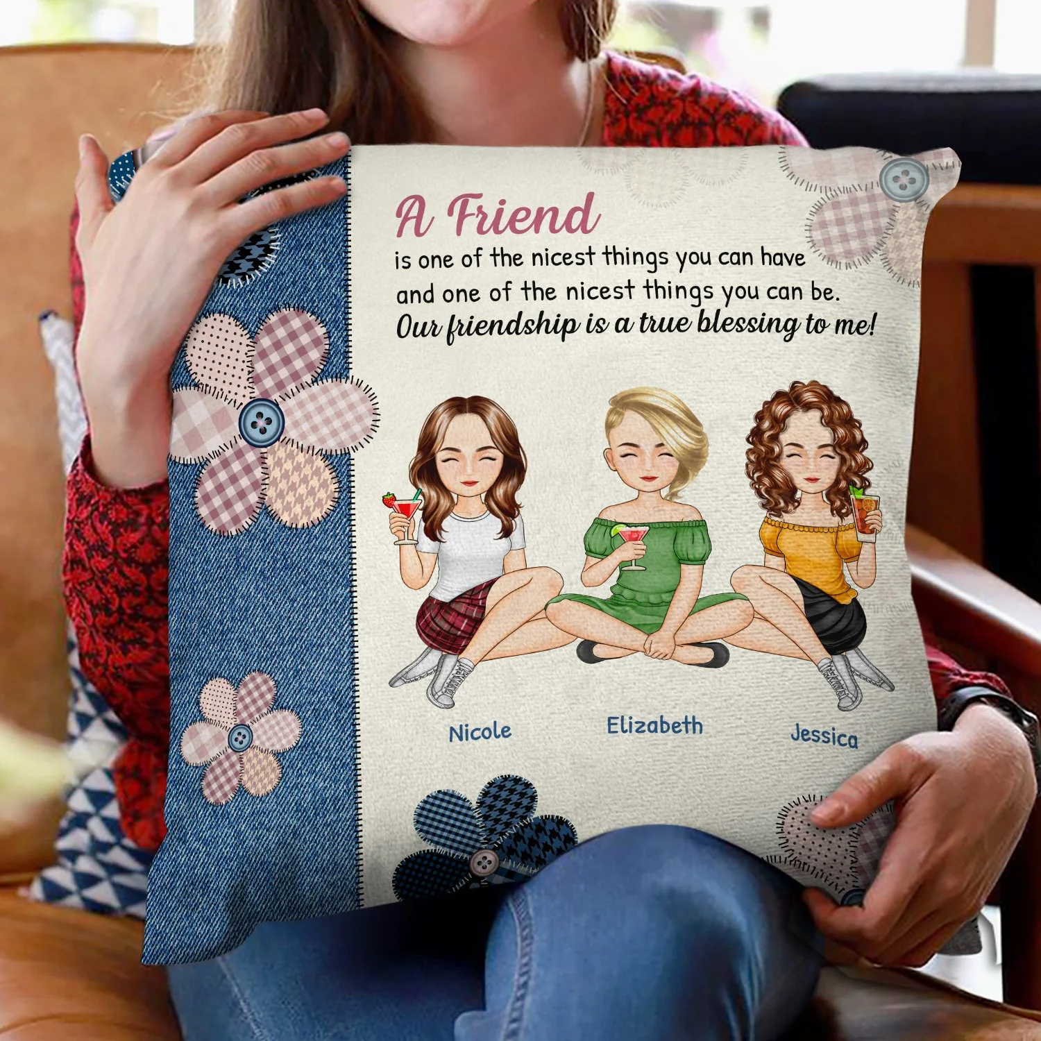 True Blessing To Me - Gift For Bestie - Personalized Pillow - Image 2