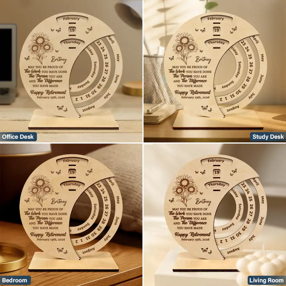 Truly Proud Of You Happy Retirement - Personalized Spinning Perpetual Desk Calendar - Image 6
