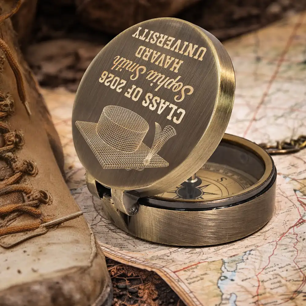 Trust In The Lord With All Your Heart Congrats Graduation - Personalized Engraved Brass Compass - Image 5