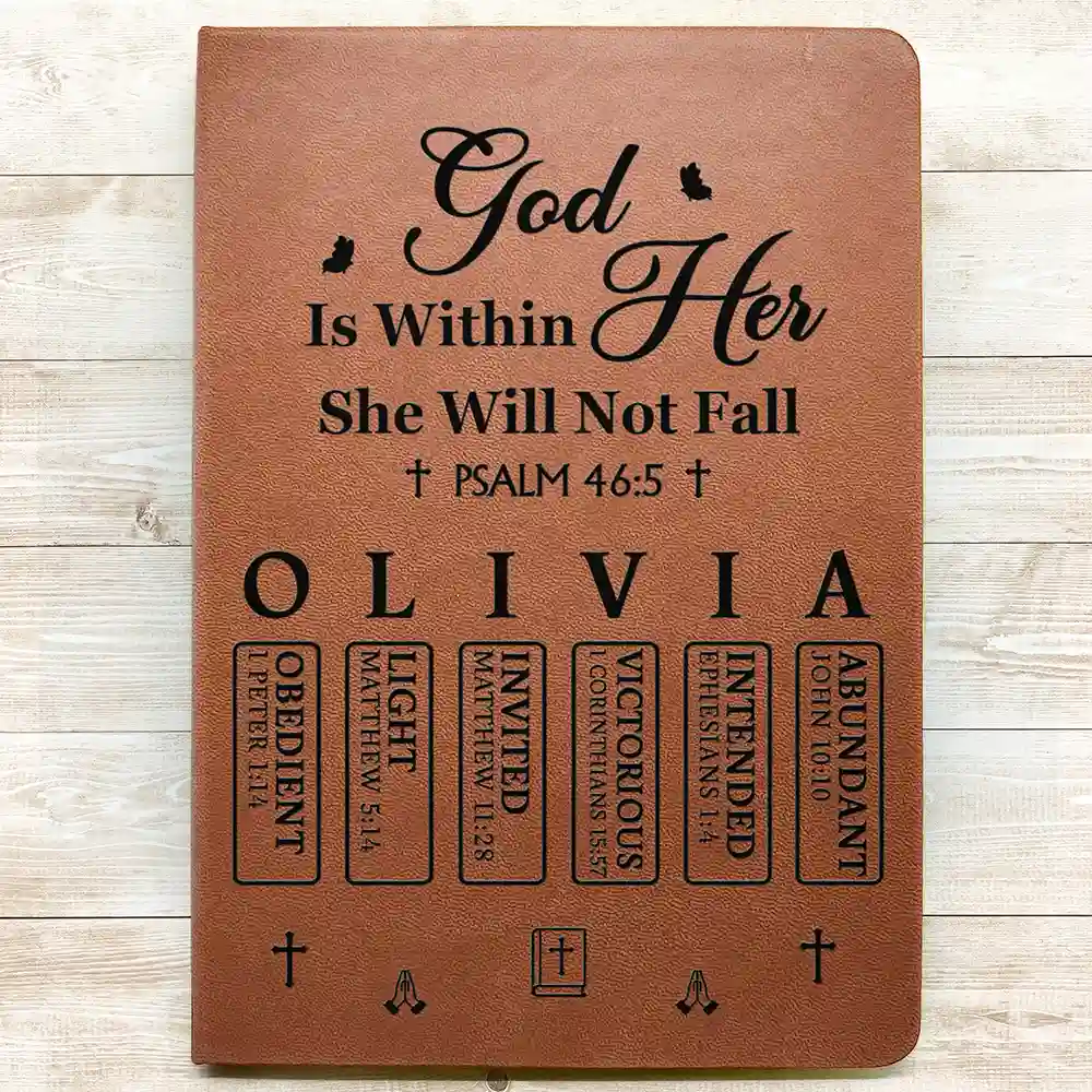 Trust In The Lord With All Your Heart - Personalized Leather Journal - Image 3