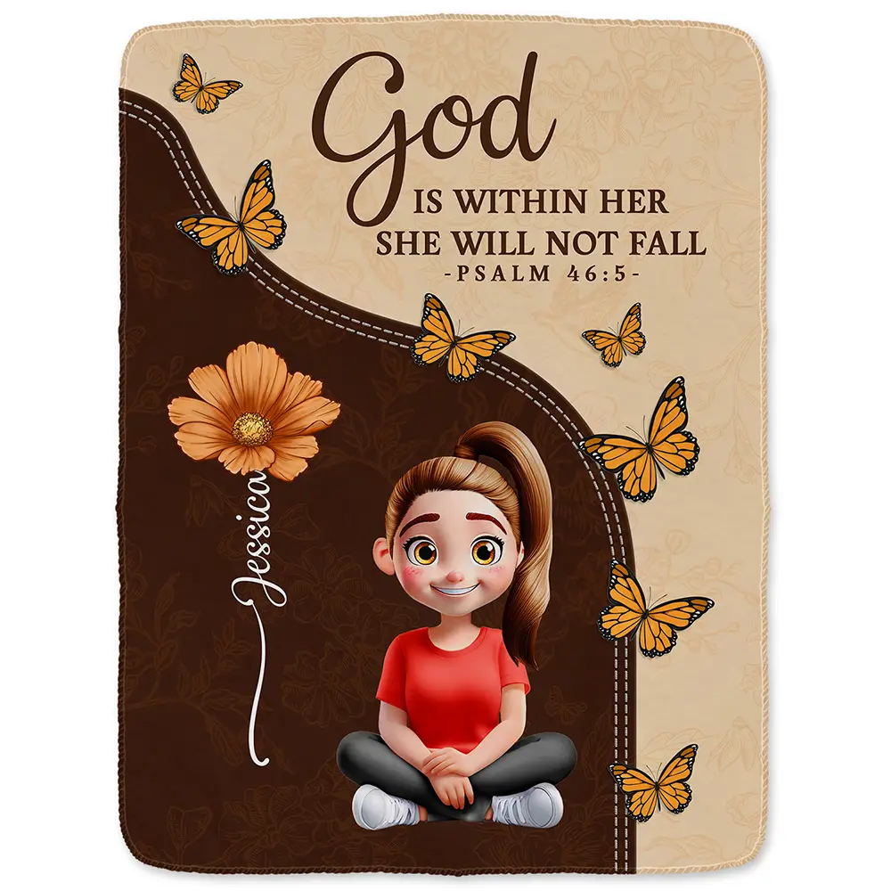 Trust In The Lord With Birth Month Flower - Personalized Fleece Blanket, Sherpa Blanket - Image 2