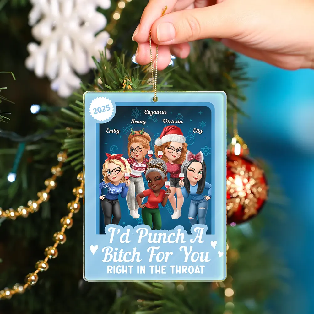 Turban Besties Right In The Throat Toy Box - Personalized Custom Shaped Acrylic Ornament - Image 4