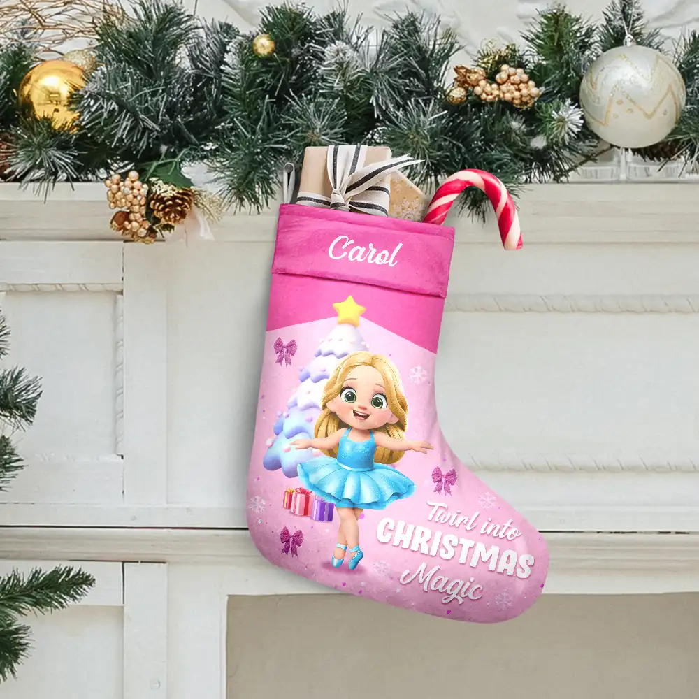 Twirl Into Christmas Magic - Personalized Christmas Stocking - Image 2