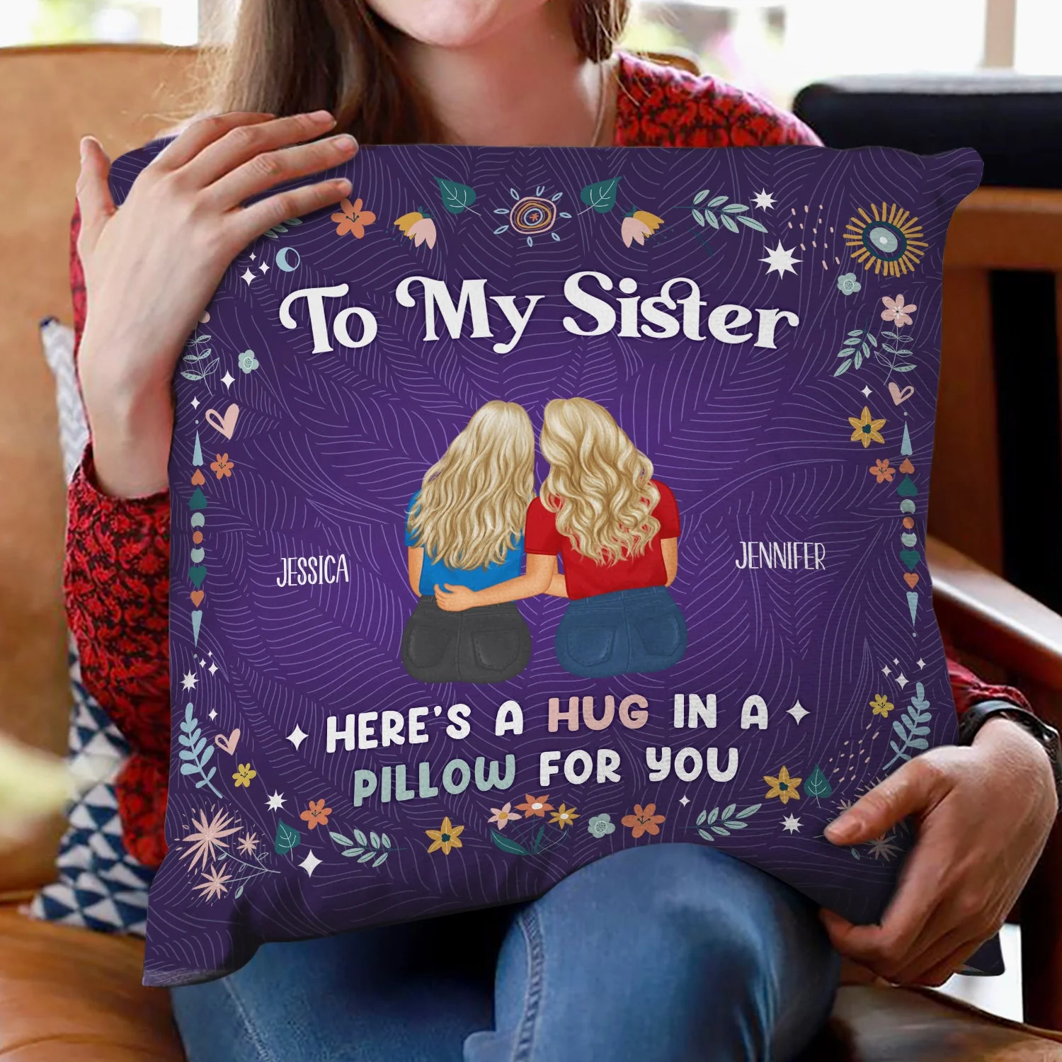 Until You Can Hug Me - Gift For Sisters And Best Friends - Personalized Pillow - Image 2