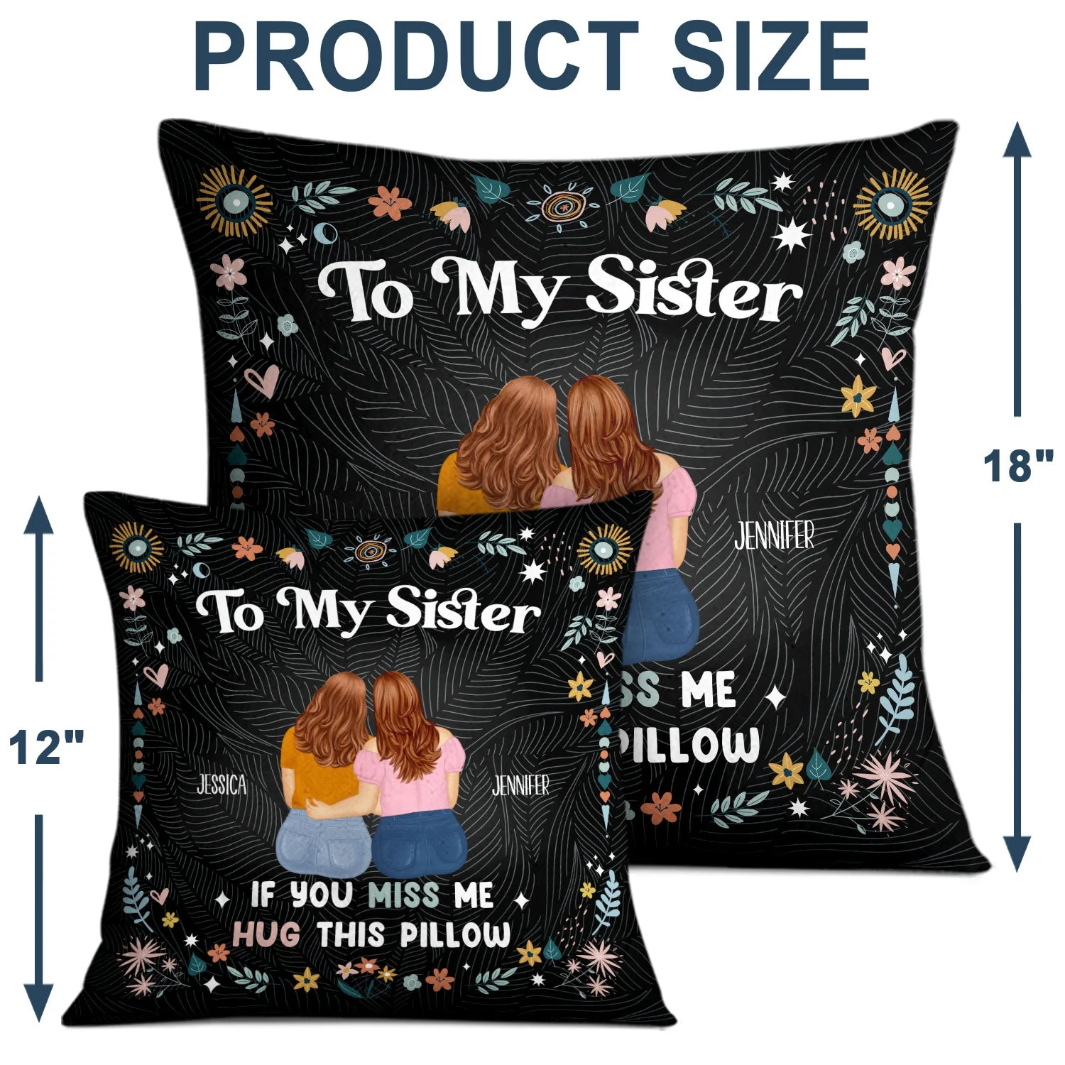 Until You Can Hug Me - Gift For Sisters And Best Friends - Personalized Pillow - Image 4