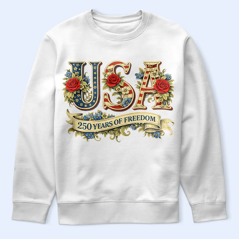 USA 250 Years Of Freedom Vintage Rose - T Shirt - Image 5