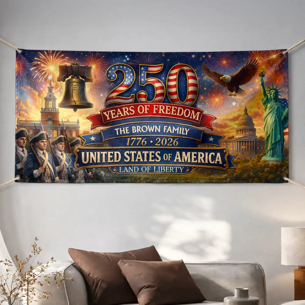 USA 250th Anniversary Land Of Liberty - Personalized Horizontal Banner - Image 5