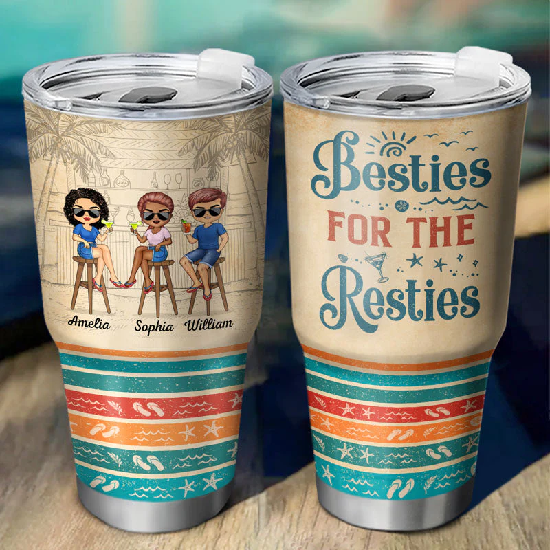 Vacation Best Friends Hangovers Are Temporary But Drunk Stories Are Forever - Bestie BFF Gift - Personalized Custom 30 Oz Tumbler - Image 2
