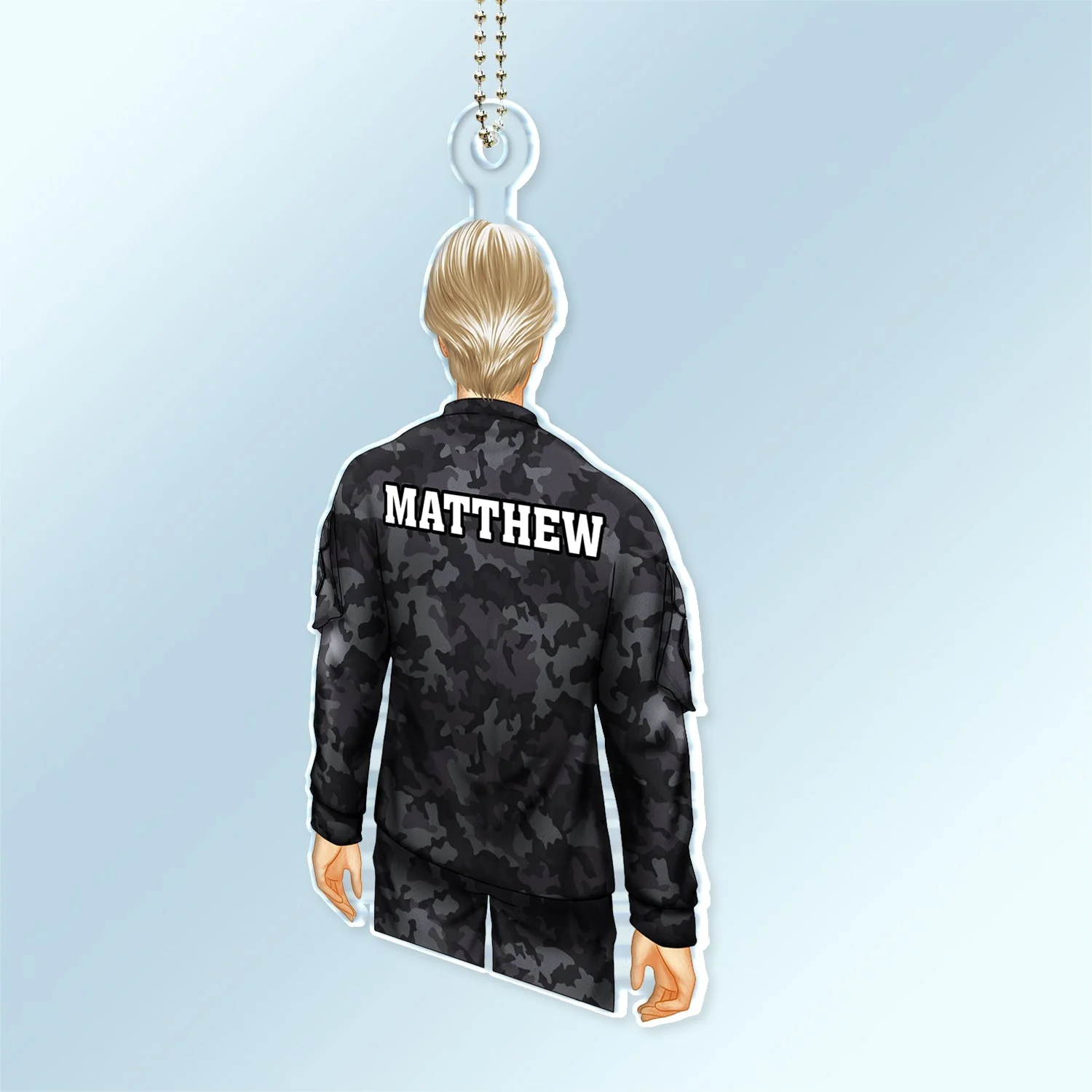 Veteran Army Military Uniform - Personalized Acrylic Car Hanger - Image 2