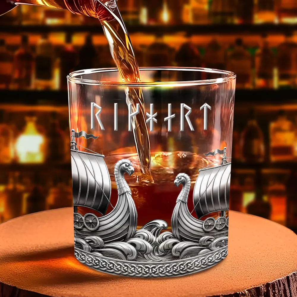 Viking A Sip Of History - Personalized Whiskey Glass - Image 4