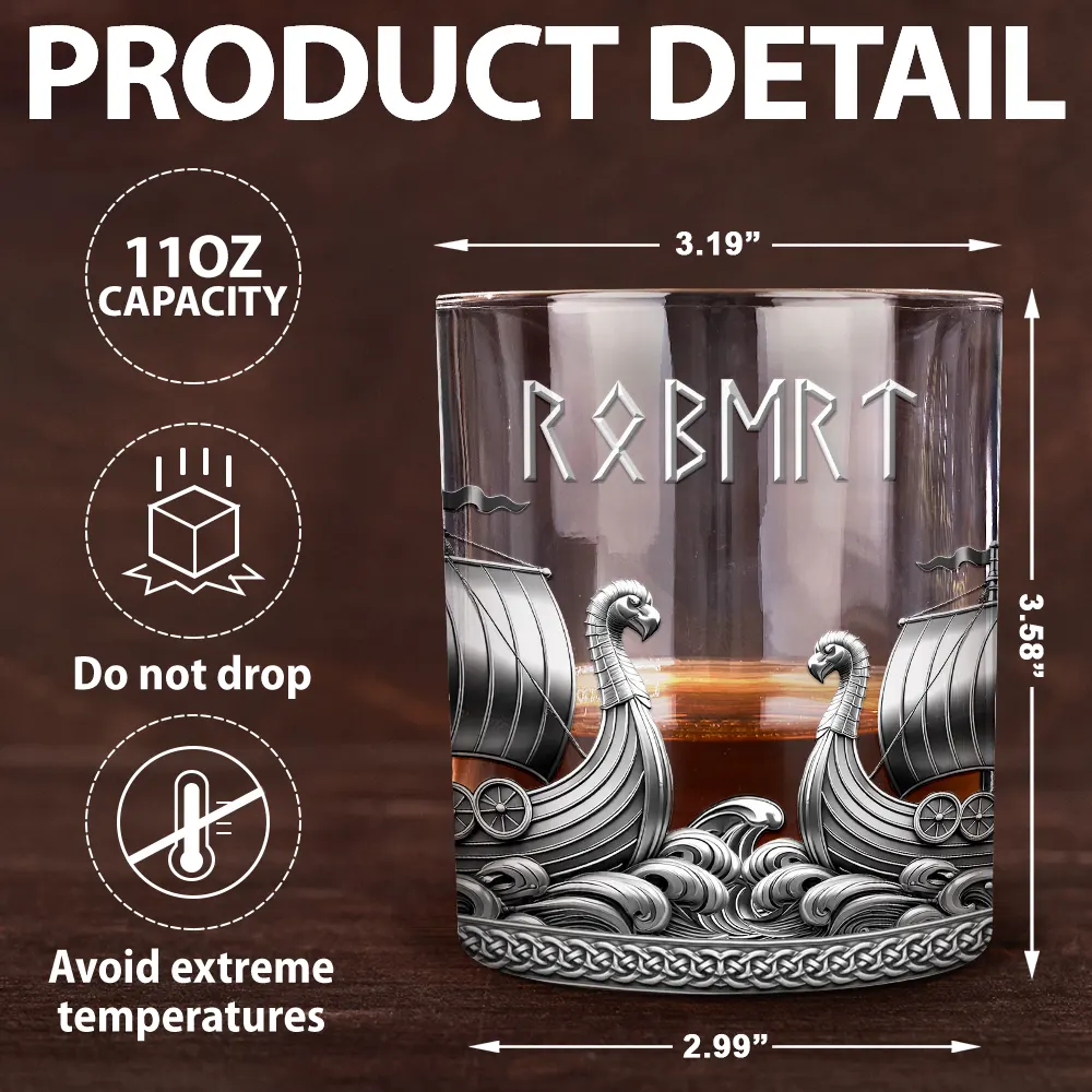 Viking A Sip Of History - Personalized Whiskey Glass - Image 5