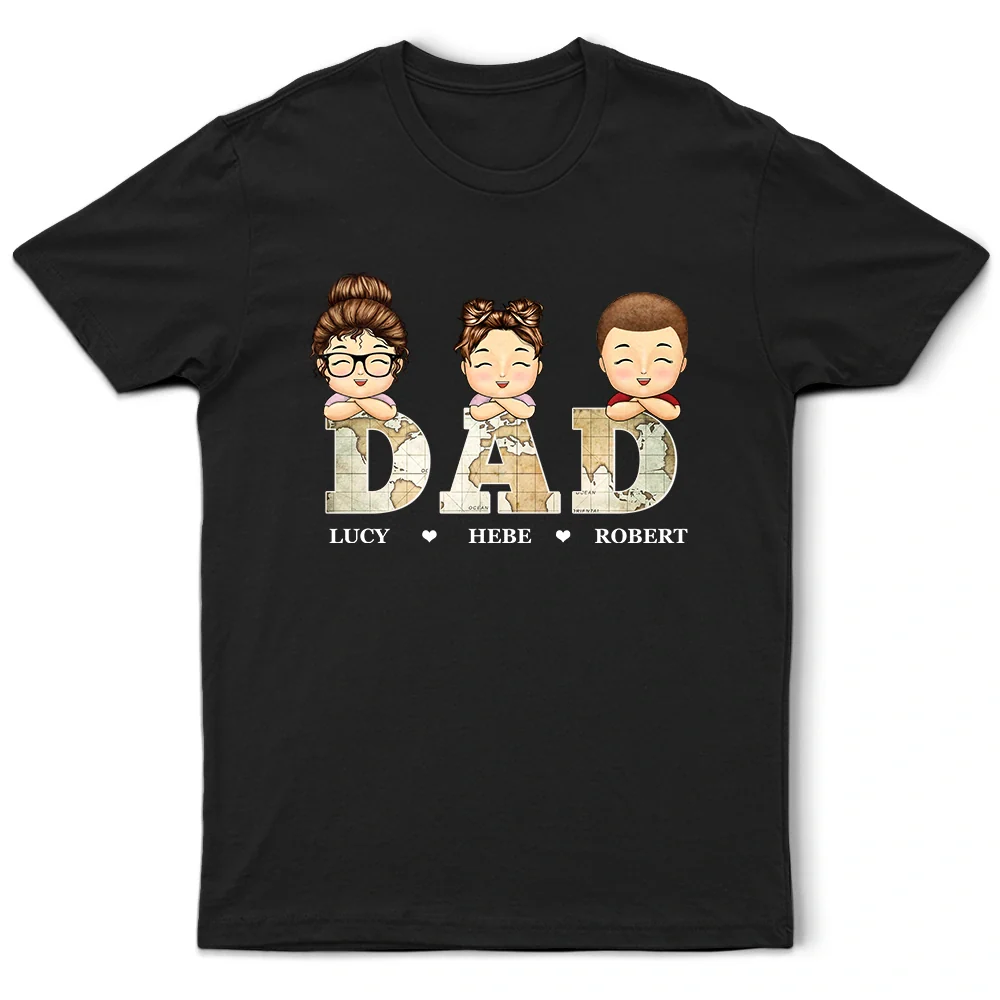 Vintage Map Dad Grandad Title - Personalised T Shirt