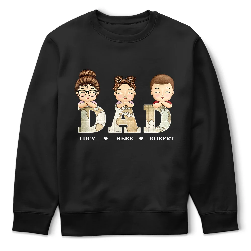 Vintage Map Dad Grandad Title - Personalised T Shirt - Image 5