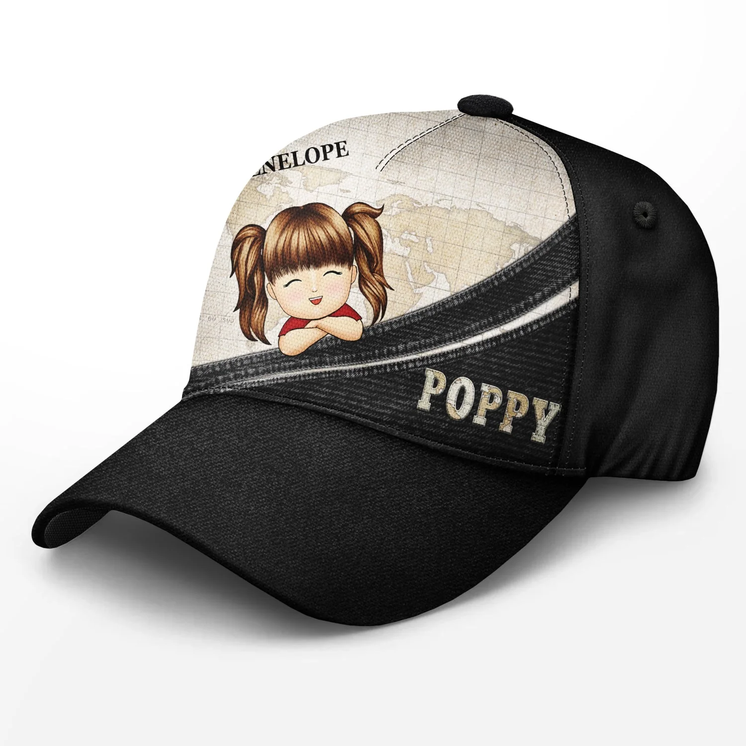 Vintage Map Papa Title - Birthday, Loving Gift For Dad, Father, Papa, Grandpa, Grandfather - Personalized Classic Cap - Image 2