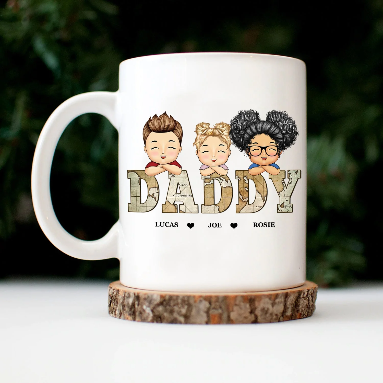 Vintage Map Papa Title - Birthday, Loving Gift For Dad, Father, Papa, Grandpa, Grandfather - Personalized Custom Mug - Image 3