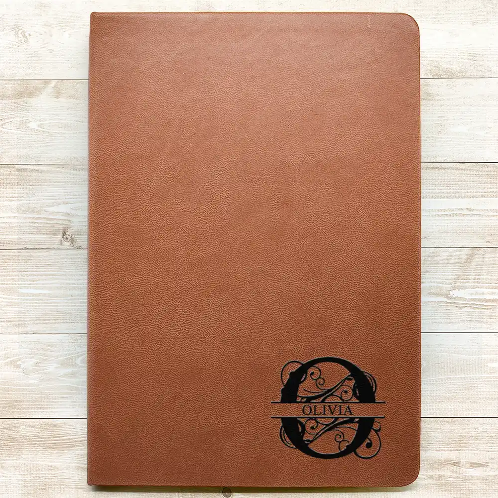 Vintage Monogram Styles - Personalized Leather Journal - Image 3