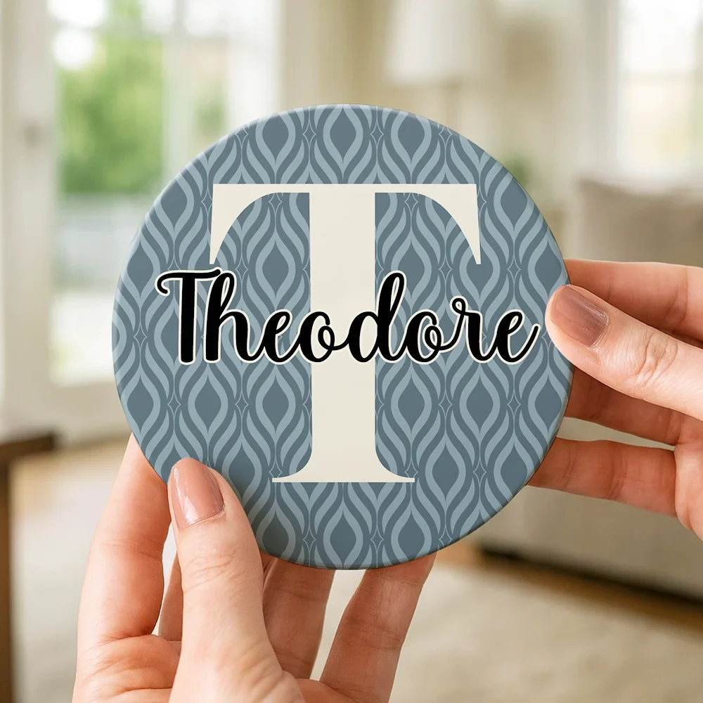 Vintage Pattern Name - Personalized Ceramic Coaster - Image 4