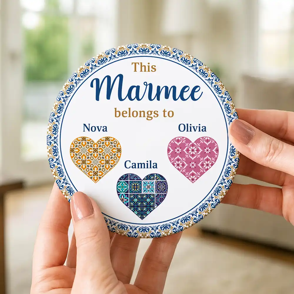 Vintage Pattern This Nana Belongs To - Personalized Ceramic Coaster - Image 4