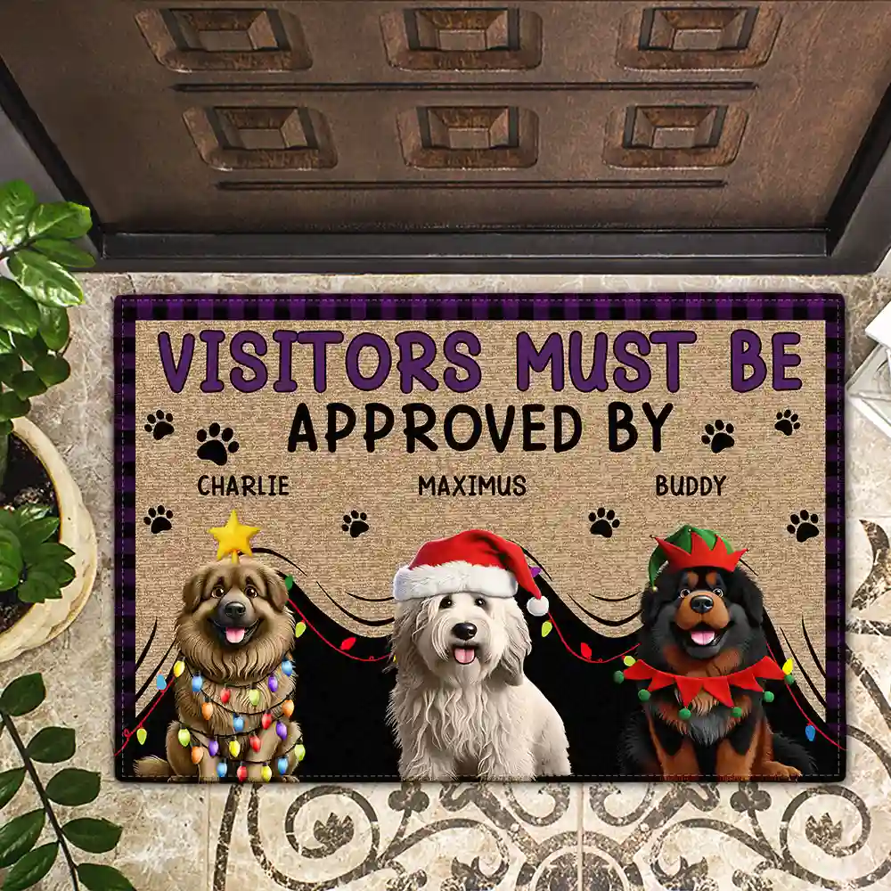 Visitors Must Be Approved By Dog Christmas - Personalized Doormat - Image 2