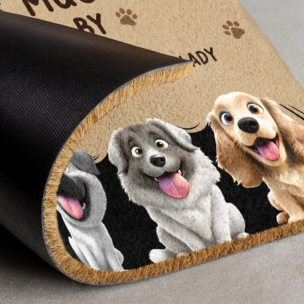 Visitors Must Be Approved By Dogs - Personalized Coconut Doormat - Image 4