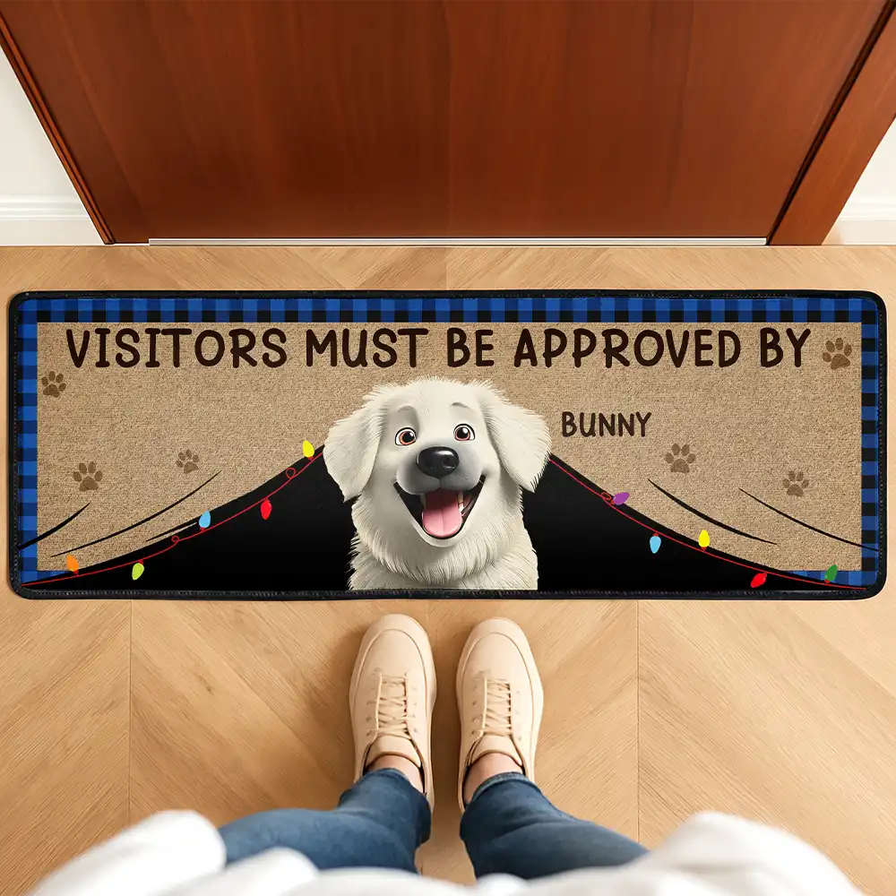 Visitors Must Be Approved By Dogs - Personalized Runner Rug - Image 3