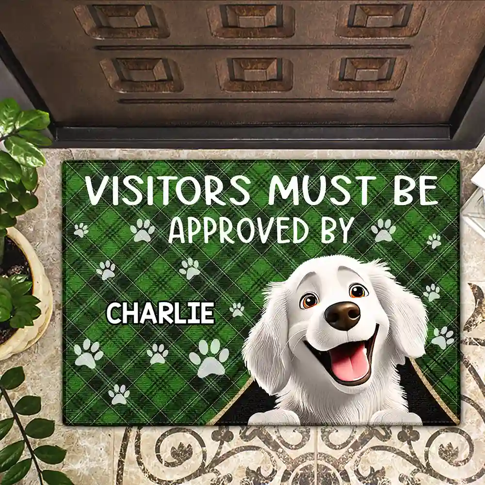 Visitors Must Be Approved By The Dogs - Personalized Doormat - Image 3