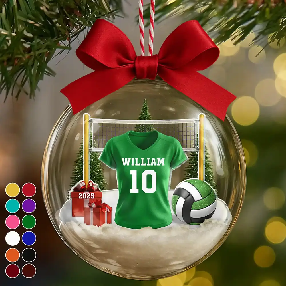 Volleyball Player Uniform - Personalized 3D Acrylic Ball Ornament - Image 2