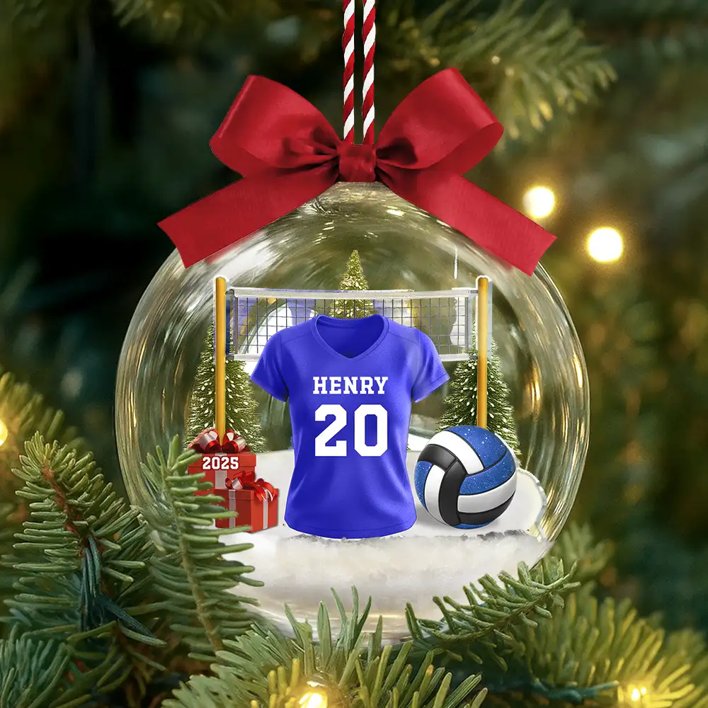 Volleyball Player Uniform - Personalized 3D Acrylic Ball Ornament - Image 4