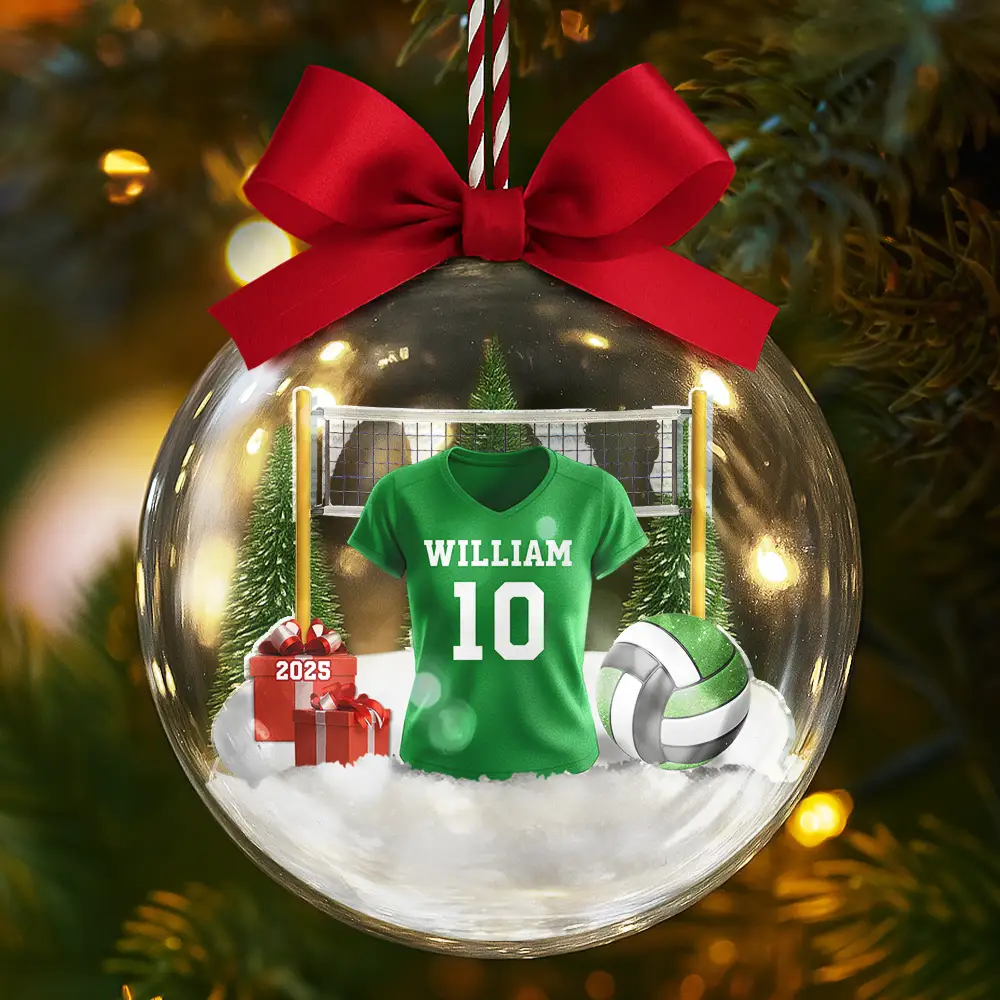 Volleyball Player Uniform - Personalized 3D Acrylic Ball Ornament - Image 6