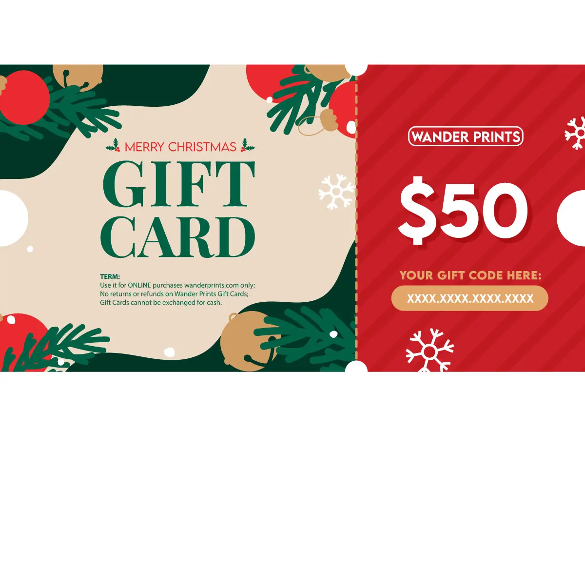 Wander Prints Christmas Gift Card - Image 2