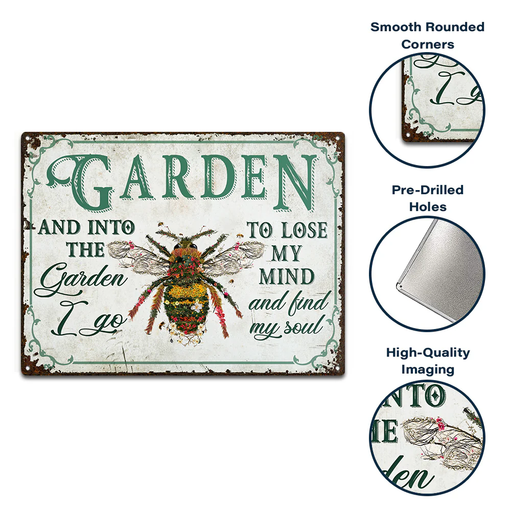Wander Prints Gift For Gardening Lovers - Bee Rustic Metal Signs - Yard Decor, Birthday, Housewarming Gift AZCS - Image 3
