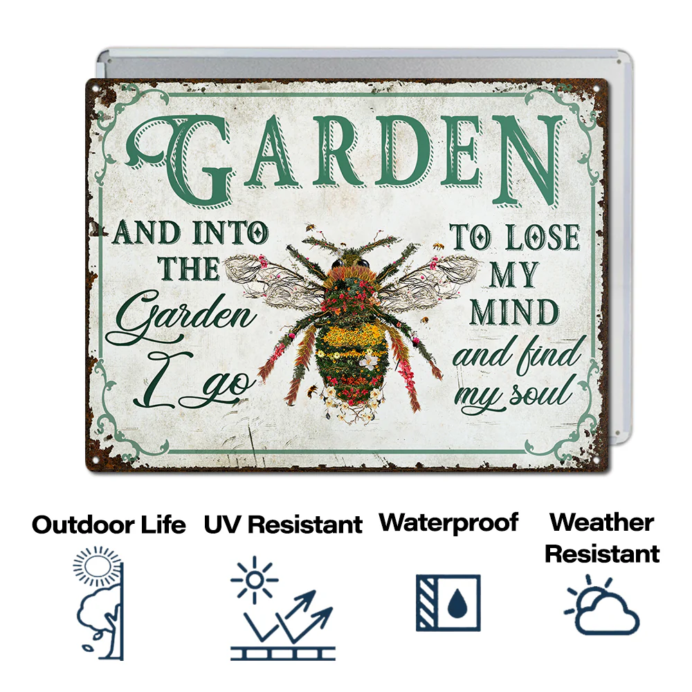 Wander Prints Gift For Gardening Lovers - Bee Rustic Metal Signs - Yard Decor, Birthday, Housewarming Gift AZCS - Image 4
