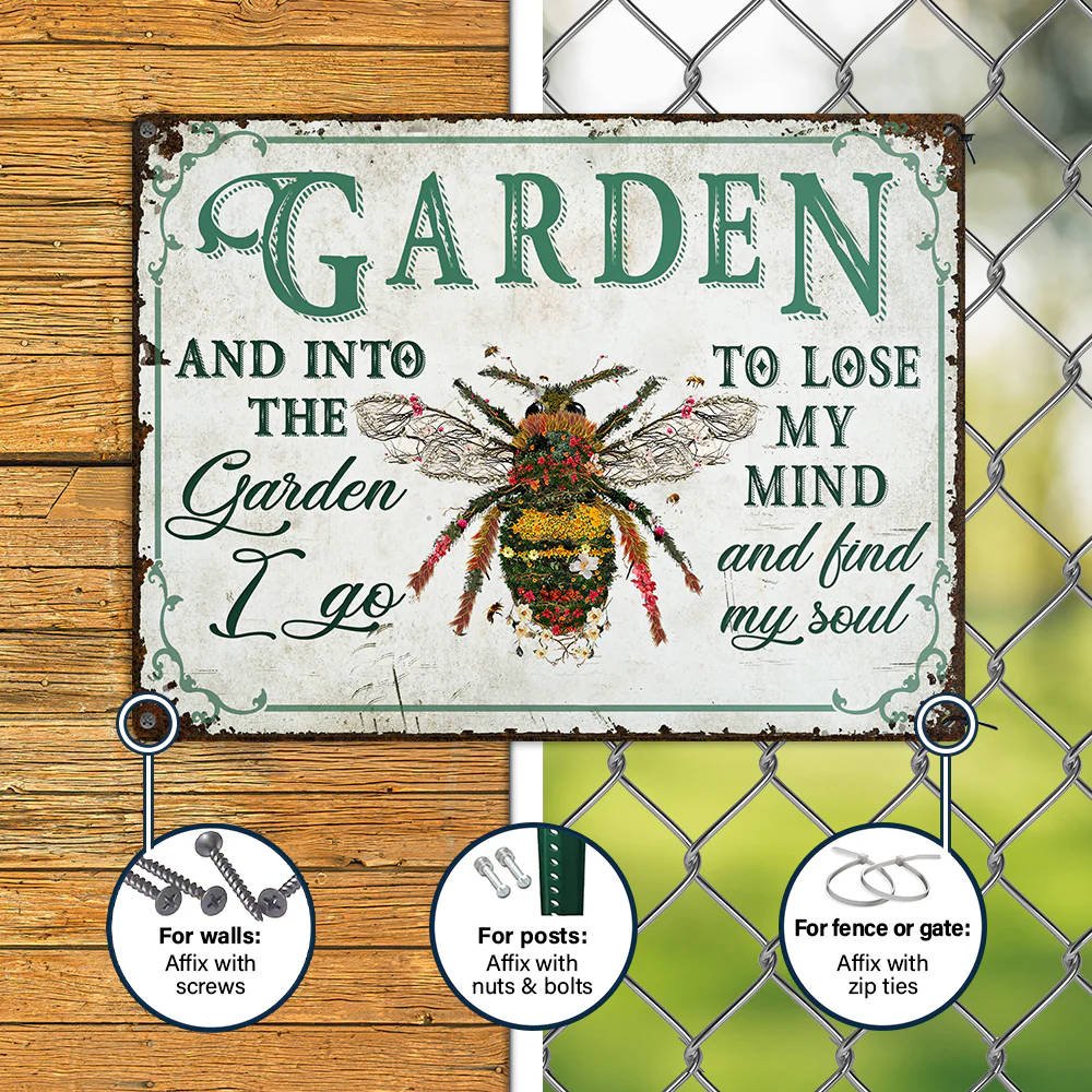 Wander Prints Gift For Gardening Lovers - Bee Rustic Metal Signs - Yard Decor, Birthday, Housewarming Gift AZCS - Image 5